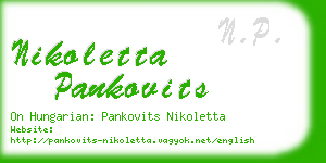 nikoletta pankovits business card